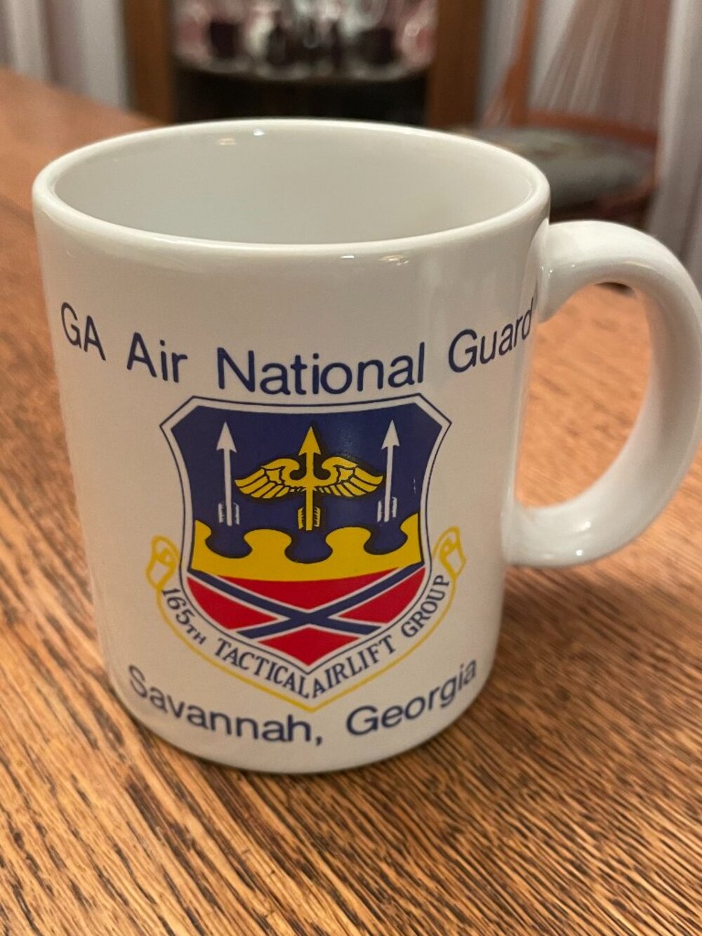 Vintage GA Air National Guard 165th Tactical Airlift Group Coffee Cup 11 ounces